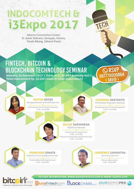 Seminar Indocomtech (Fintech, Bitcoin & Blockchain Technology)