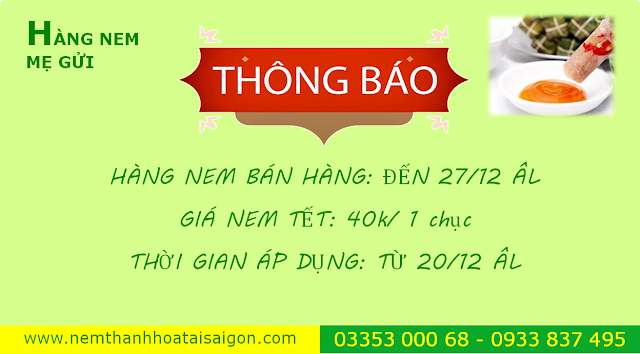 Giá nem Thanh Hóa Tết 2019