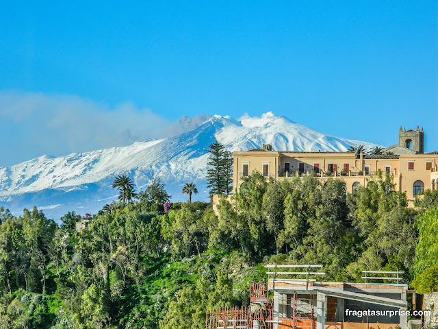 Vulcão Etna visto de Taormina na Sicília