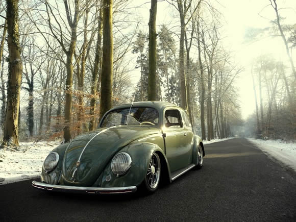 lowered vw beetle