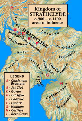 Kingdom of Strathclyde, areas of influence, c. 900 – c. 1100