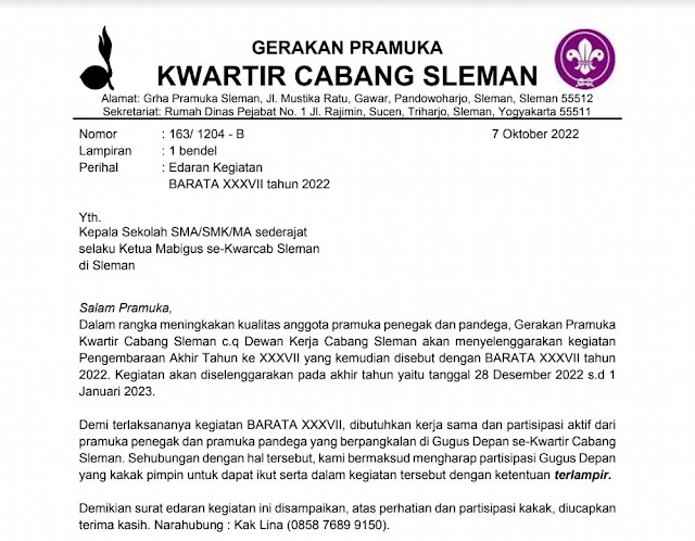 Surat Edaran Barata XXXVII