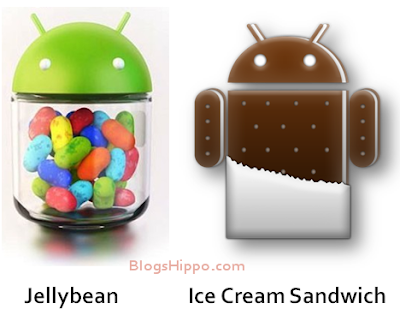 Compare Jellybean vs ICS androi 4.0