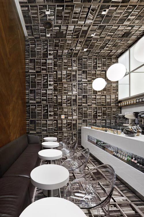 'Library' Wallpaper Interior Coffee Shop Design