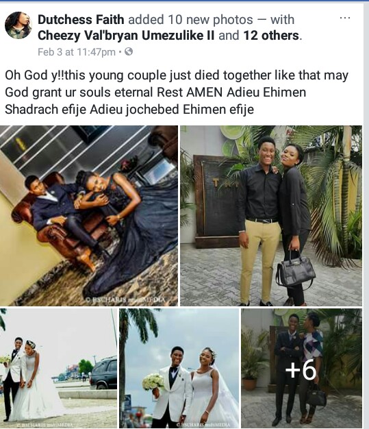 Photos: Young Nigerian couple killed in auto accident two months after their wedding