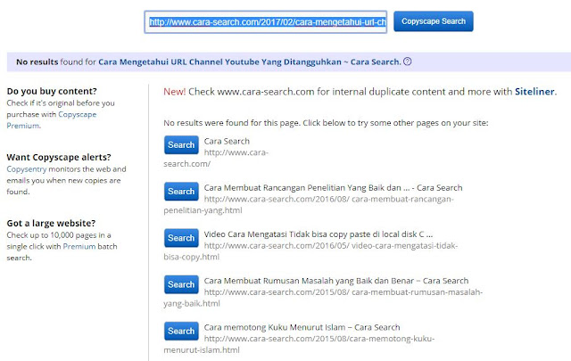 Cek Artikel Copy Paste Lewat Internet