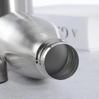 Portable Outdoor Water Bottle Food Grade Reusable Stainless Steel Single Wall Leakproof Nesting Cup Bottle 750ml hown - store