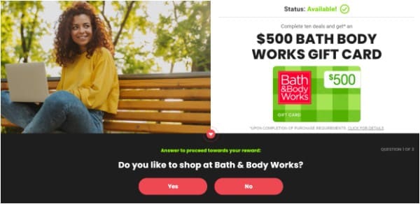 Get a $500 Bath & Body Works Gift Gard