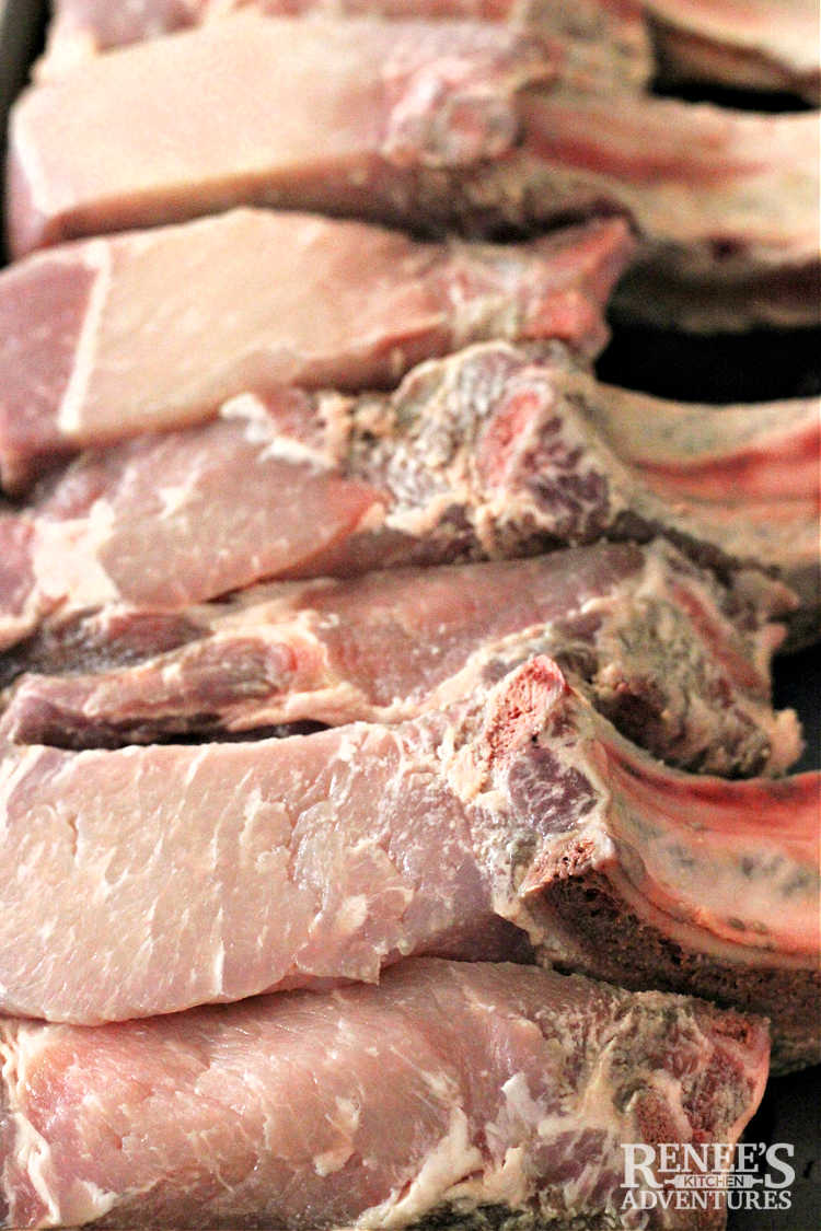 Raw country style pork ribs ready for seasonings for Instant Pot Country Style Ribs