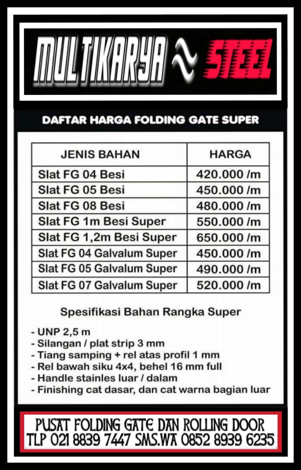 DAFTAR HARGA FOLDING GATE BALI MURAH FOLDING GATE BALI MURAH