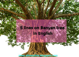 5 lines on banyan tree in english