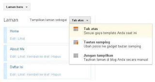 cara membuat menu di blog