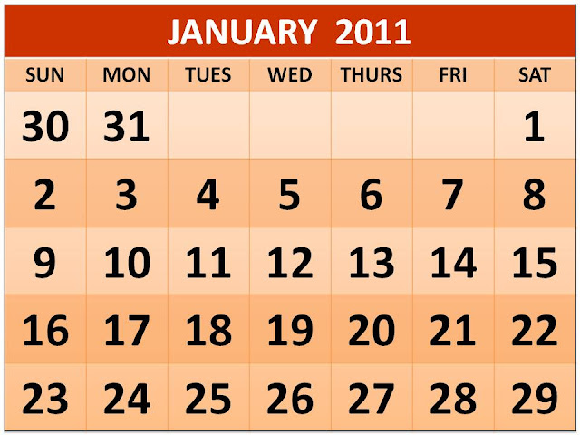 monthly calendar printable 2011. Printable January 2011