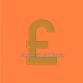 Pound Sterling Symbol Sign Embroidery Design