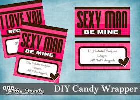 Candy Bar Wrapper Valentine, Free Printables, 