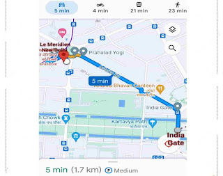 How Far is Le Meridien From India Gate