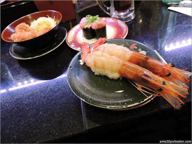 Platos en la Barra de Katsu Midori, Tokio