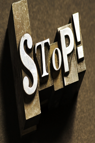 Stop 3D Text Typography Design iPhone Mobile Phone Wallpaper