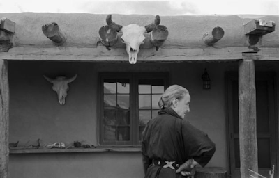 Georgia O'Keeffe outside her home, Abiquiu, NM, 1960