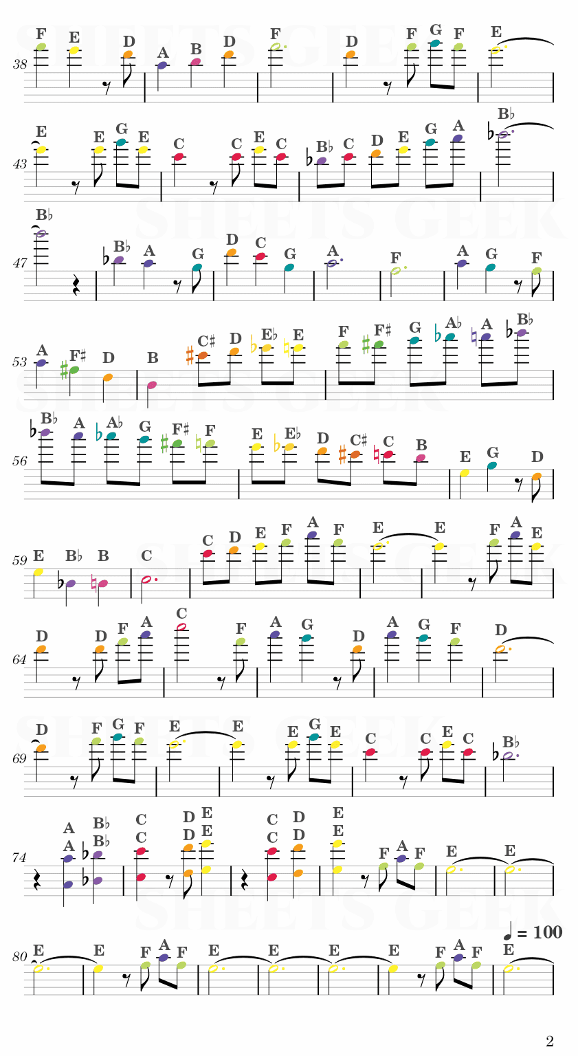 Married Life - Michael Giacchino (Up Movie Theme) Easy Sheet Music Free for piano, keyboard, flute, violin, sax, cello page 2