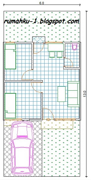 rumahku 1 denah  desain rumah  minimalis type 38  78