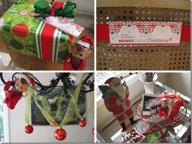 elf on shelf christmas table design ideas