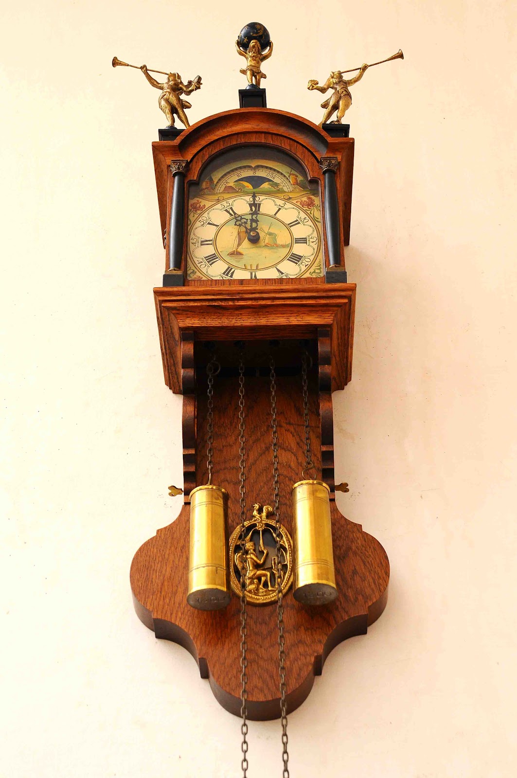 Old Vintage Gallery Dutch Clock Friesian Clock Circa 