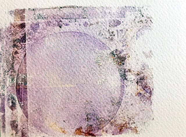 gelli plate pulls in lemon and purple. didn't make mud :) #zebrapen #zebrapenus