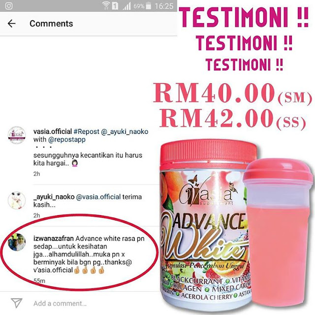 Testimoni Advance White V'asia