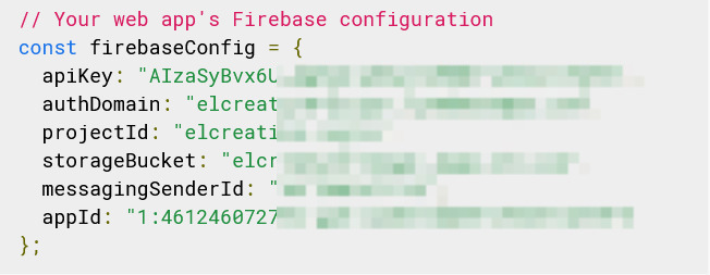 Kode Konfigurasi Firebase