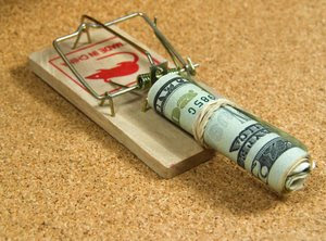 Mousetrap Baited with Cash - Source: http://ag.ky.gov/civil/consumerprotection/scams/Pages/default.aspx