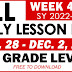 DAILY LESSON LOG (Quarter 2: WEEK 4) NOV. 28 - DEC. 2, 2022