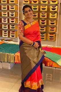 Sujitha Dhanush Beautiful looks in Pattu Saree Photoshoot