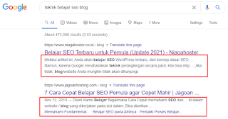 Contoh Meta Deskripsi Postingan