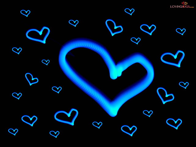 Black and Blue Love Heart Picture