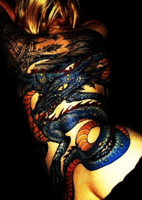 Japanese Dragon Tattoo Design on Full Back Body