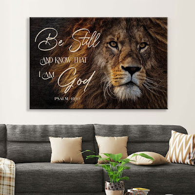 Lion of Judah, Be still and know that I am God wall art canvas