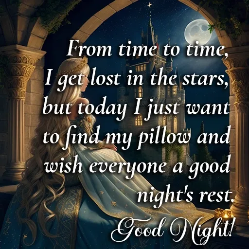 From time to time, I get lost in the stars, but today I just want to find my pillow and wish everyone a good night's rest. Good Night.