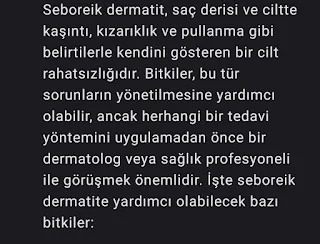 Seboreik dermatite iyi gelen bitkiler neler?