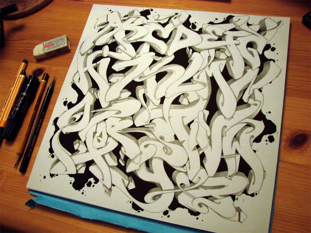 3d graffiti sketches