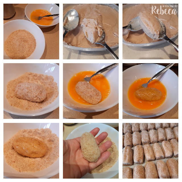 Receta de croquetas de cocido: formado y empanado