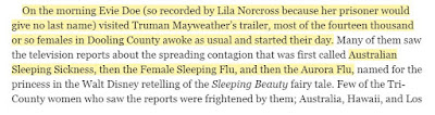 On the morning Evie Doe (so recorded by Lila Norcross because her prisoner would give no last name) visited Truman Mayweather’s trailer, most of the fourteen thousand or so females in Dooling County awoke as usual and started their day.