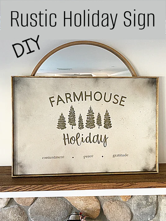 rustic sign with overlay