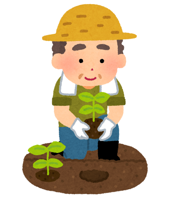 苗を植える農家の男性のイラスト かわいいフリー素材集 いらすとや