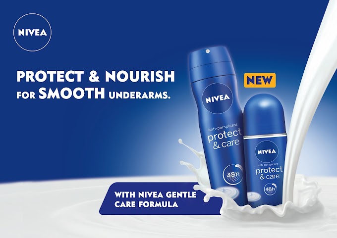 Nivea Protect & Care Deodorant : Penjagaan dan perlindungan kulit berpanjangan.