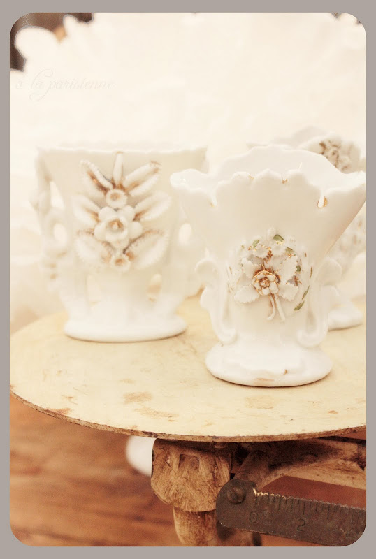 Linda's sweet signature vintage wedding vases