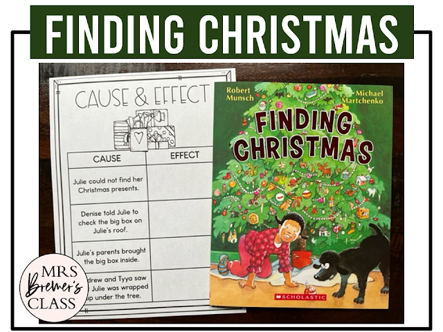 Finding Christmas book activities unit with literacy printables, reading companion activities, lesson ideas, and a craft for Kindergarten and First Grade