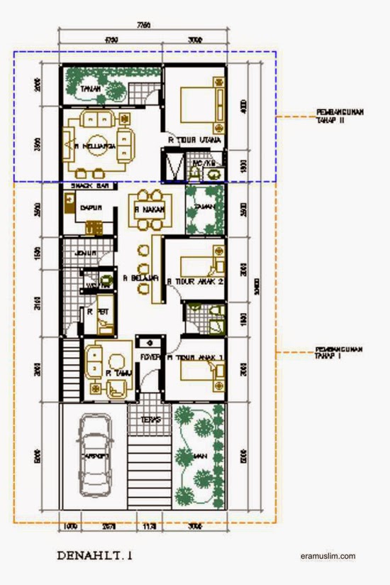  Desain Rumah Minimalis 1 Lantai Ukuran 6X15 MODEL RUMAH UNIK