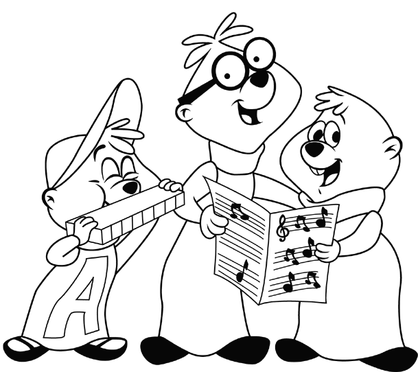 Download Alvin and The Chipmunks Coloring Pages To Printable | Kids Coloring Pages