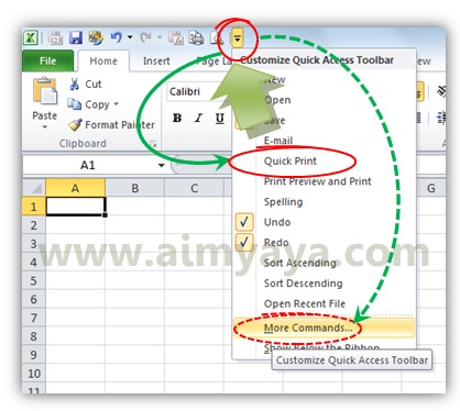 Saat mencetak dokumen kita sering mengakses pada sajian File  Cara Menambahkan tombol Print di Ms Excel